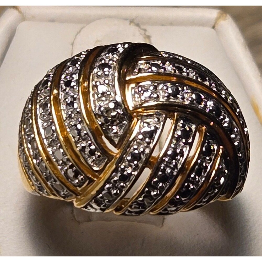 Gold Knot vintage sterling silver ring sz 7